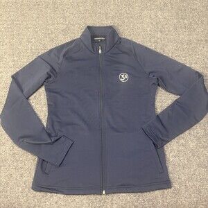 Swannies Golf Jacket Womens Medium Blue Full Zip Softshell 3S Logo Golf Athletic
